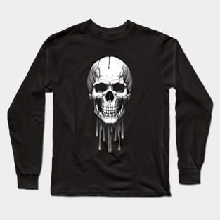 Skull Dripping Ink Long Sleeve T-Shirt